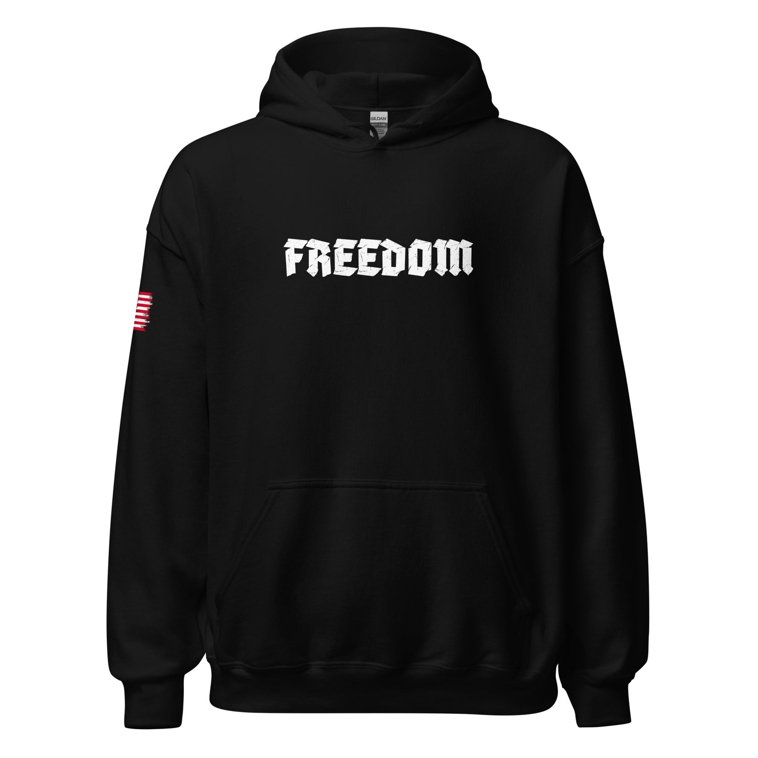 So Elephant Freedom Comes From Strength Hoodie in Black, front view