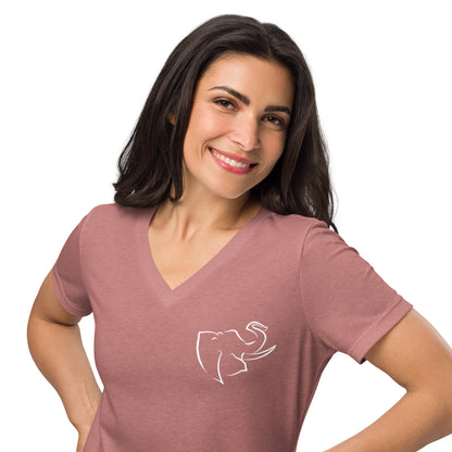 So Elephant Women’s relaxed v-neck beautiful original tee-shirt