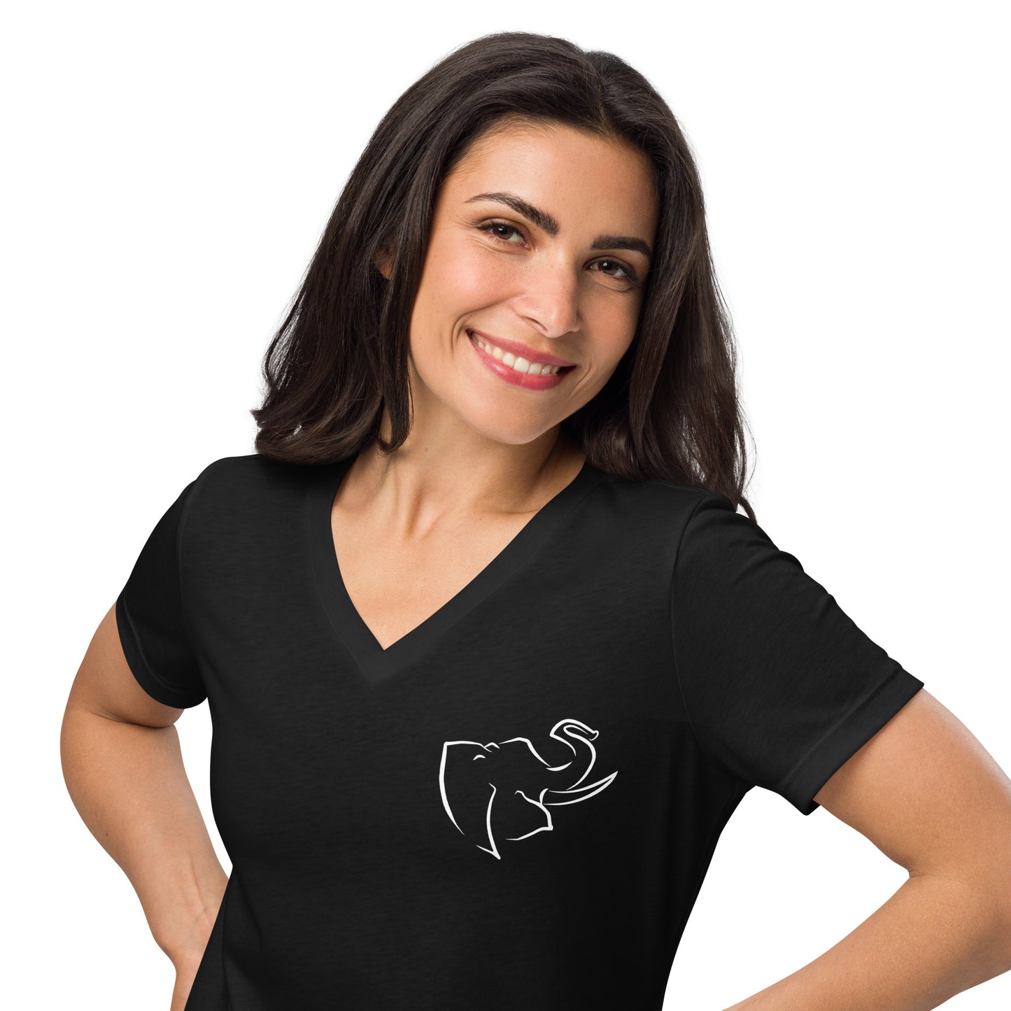 So Elephant Women’s relaxed v-neck beautiful original tee-shirt